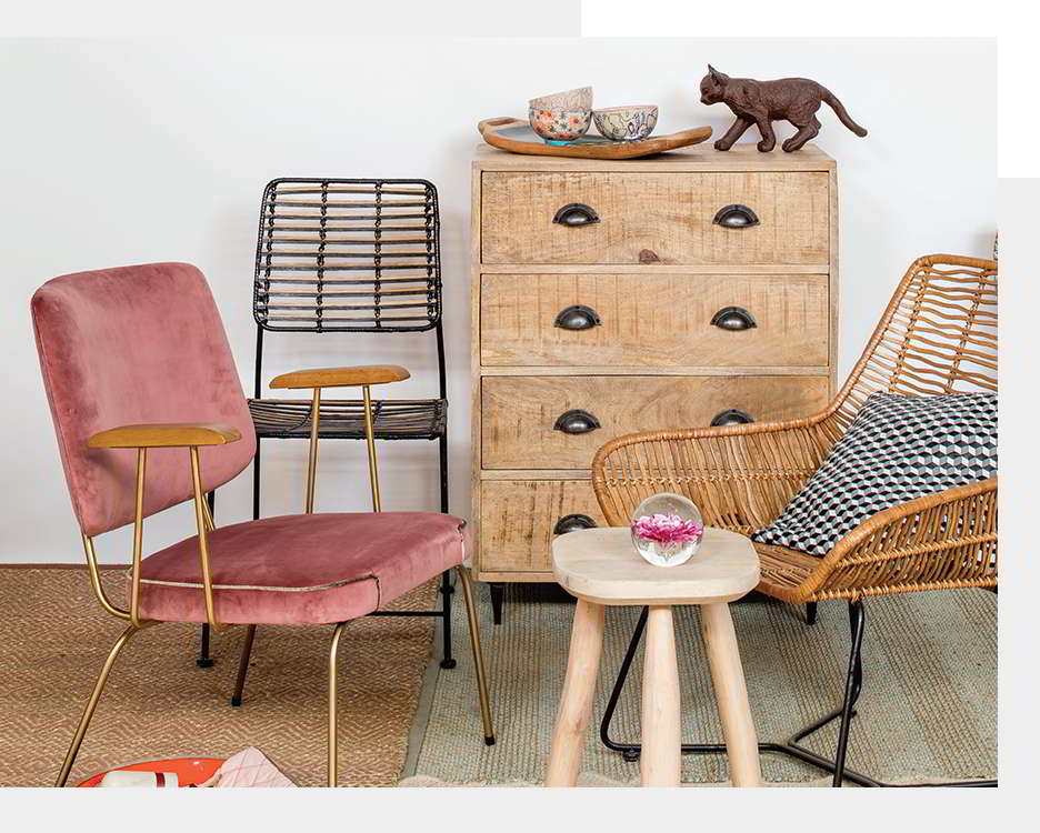muebles de hierro y madera chehoma